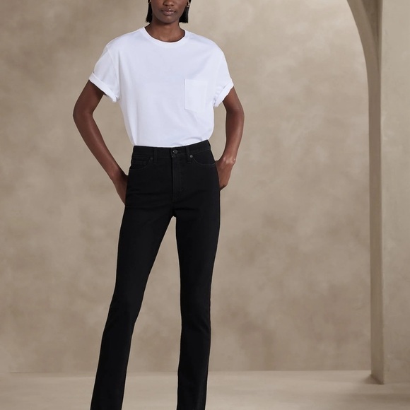 BANANA REPUBLIC - PETITE ULTRA HIGH-RISE SLIM JEAN BLACK SIZE 26/2 - Picture 3 of 4